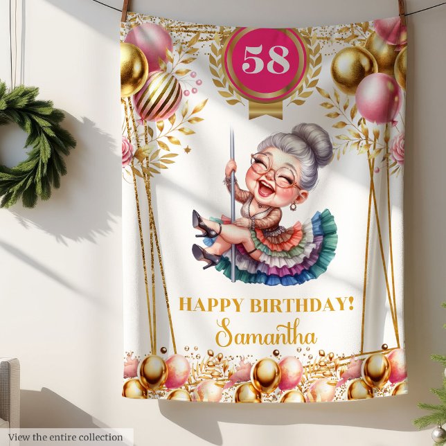 Velo Cobertor de Humor Personalizado para Aniversário d (Personalized Humor Blanket for Grandma Birthday)