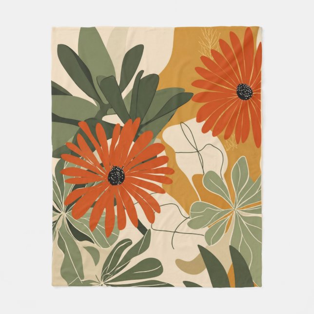 Velo Cobertor de lançamento floral botânico moderno | V (Frente)