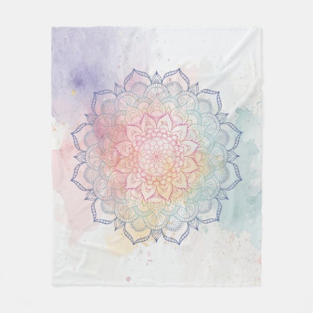 Velo Cobertor de Lançamento Mandala Aquarela (Frente)