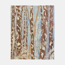 Velo cobertor de meio de pintura da floresta castanha e