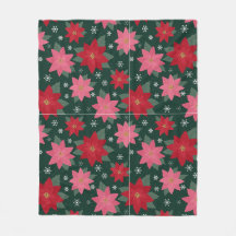 Cobertor de Natal com Poinsettias Brilhantes e Ele