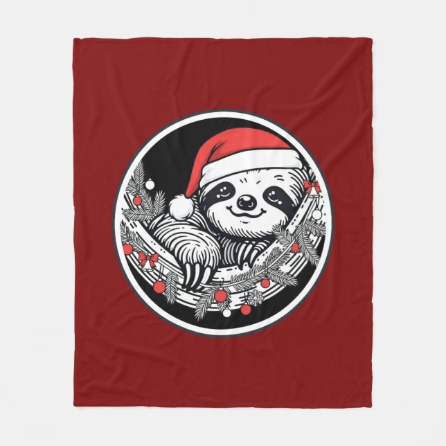 Velo Cobertor de Natal de Preguiça Fofa (Frente)