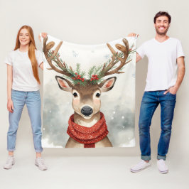 Velo Cobertor de Natal de Rena Fofa para Inverno Quente