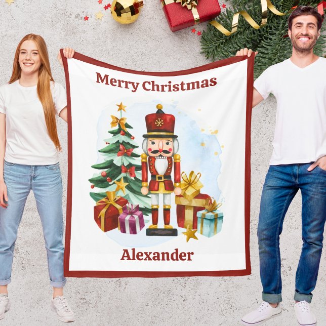 Velo Cobertor de Natal do Quebra-Nozes para Crianças co (Nutcracker Christmas Blanket for Kids With Name)
