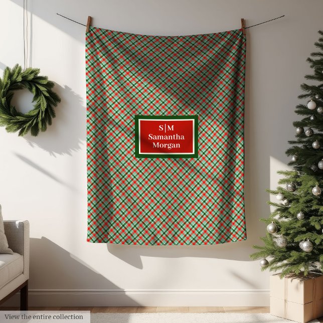 Velo Cobertor de Natal Moderno Personalizado Nome Cozy  (Modern Christmas Blanket Custom Name Cozy Decor)