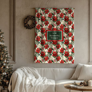 Velo Cobertor de Natal Personalizado Clássico com Estam