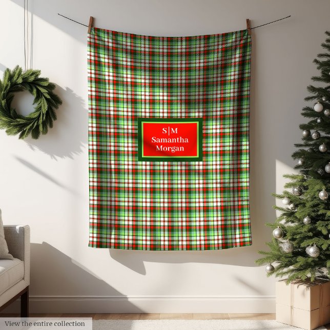 Velo Cobertor de Natal Vermelho Verde Moderno e Aconche (Red Green Christmas Blanket Modern Cozy Style)