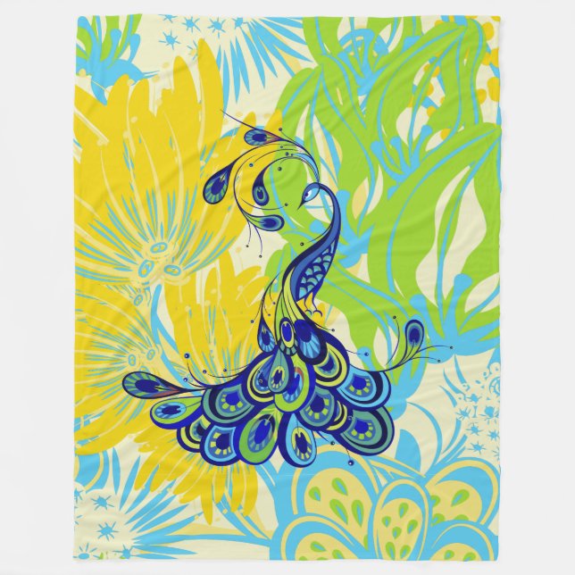 Velo cobertor de pavão floral (Frente)