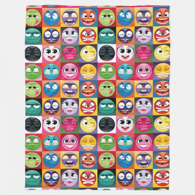 Velo cobertor de pop art emoji (Frente)