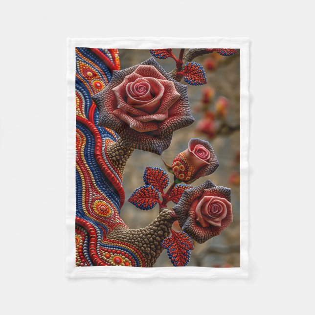 Velo Cobertor de Rosas Florais Boho (Frente)