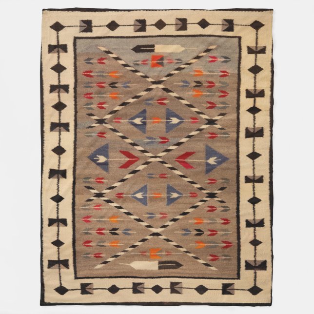 VELO COBERTOR DE SELA DE CAVALO NAVAJO IMPRESSO DE 1900 (Frente)