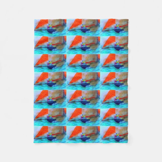 Velo cobertor de veleiro vermelho (Frente)