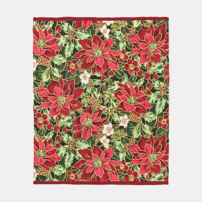 Velo cobertor do padrão Floral de Natal (Frente)