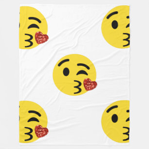 Velo cobertor emoji de beijo brilhante