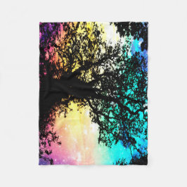 Velo Cobertor Espacial Colorido de Árvores Negras