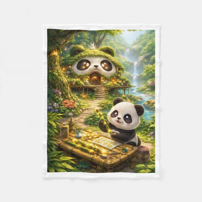 Velo Cobertor Floresta Mágica de Panda (Frente)