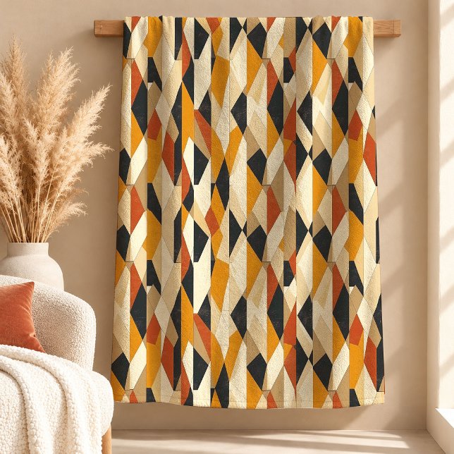 Velo Cobertor Geométrico Boho de Tom Terroso Moderno (Modern Earthy Tone Geometric Boho Blanket)
