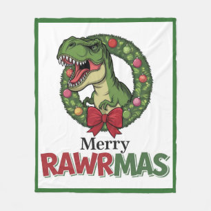 Velo Cobertor Infantil de Natal T-Rex Dinossauro Fofo