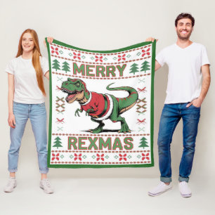Velo Cobertor Infantil de Natal T-Rex Dinossauro Fofo
