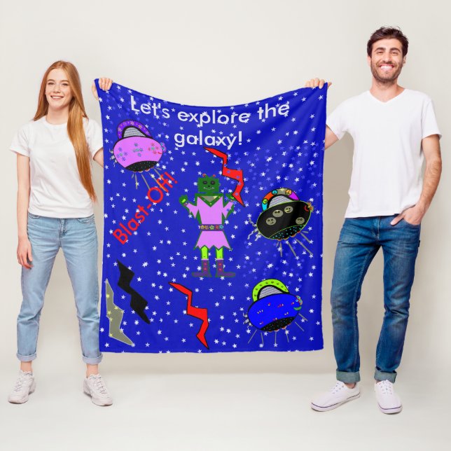 Velo Cobertor Médio de Criança Robô Menina Alien Espaço (In Situ)