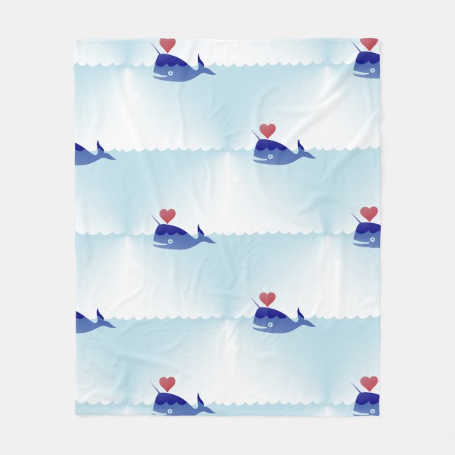 Velo cobertor narwhal de kawaii (Frente)