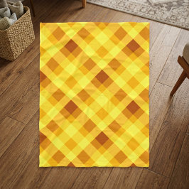 Velo Cobertor Pequeno de Fleece Xadrez Amarelo Gema de