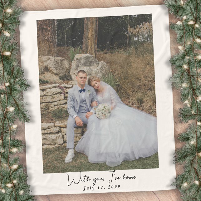Velo Cobertor Personalizado de Casamento com Uma Foto - (Christmas Gift Wedding Photo Blanket Custom Text
)