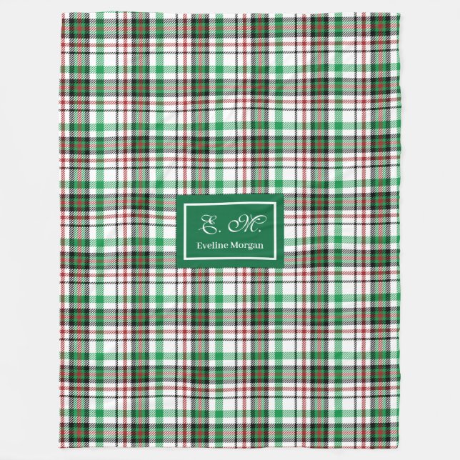 Velo Cobertor Personalizado de Natal Xadrez Lembrança (Frente)