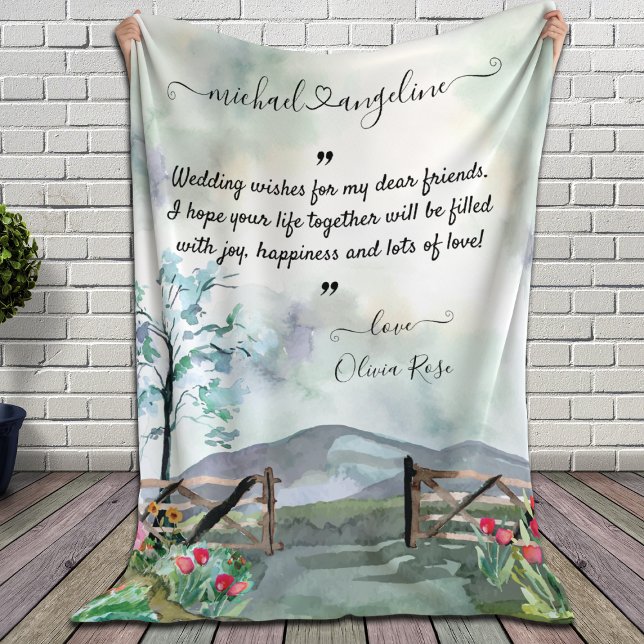 Velo Cobertor Personalizado Desejos de Casamento para u (Criador carregado)