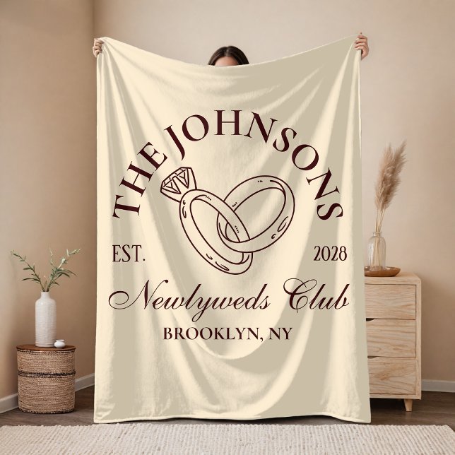 Velo Cobertor Personalizado para Presente de Melhoria p (Custom Newlyweds Club Blanket – Custom Honeymoon Gift for Couples, Mr & Mrs Custom Anniversary Gift)