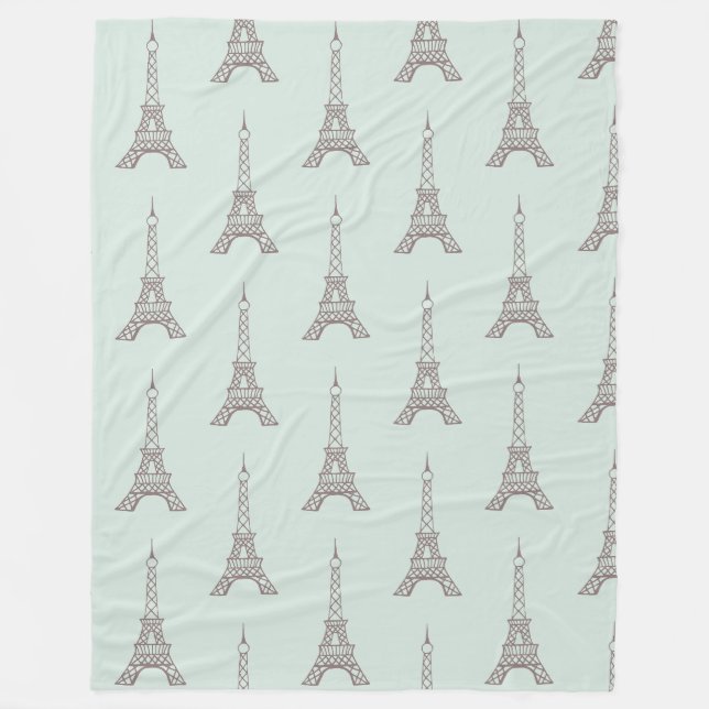 Velo Cobertor Presente Torre Eiffel de Menta Suave (Frente)
