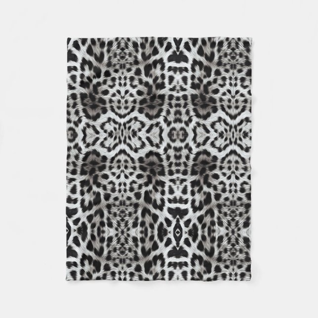 Velo Cobertor Preto e Branco de Leopardo (Frente)