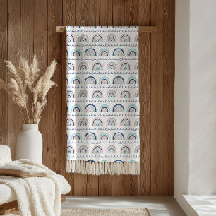 Velo Cobertor Rosa Azul Chuva de Cores Boho Acento Infa