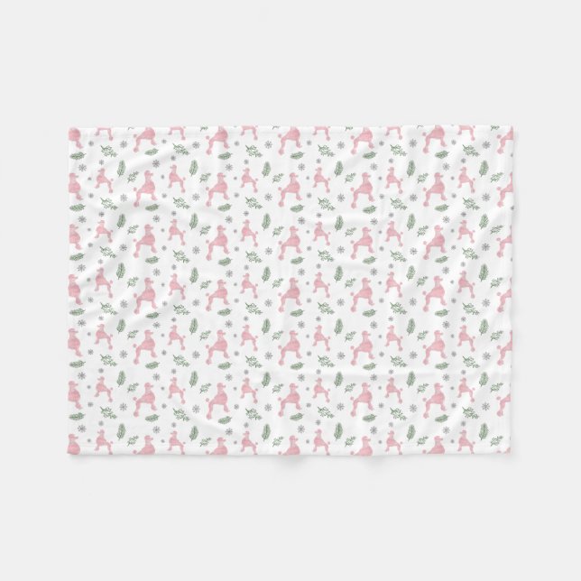 Velo Cobertor Silhueta de Poodle Rosa Pastel Minimalist (Frente (Horizontal))