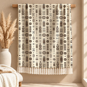 Velo Cobertor Tribal Africano Marrom Decorativo para De