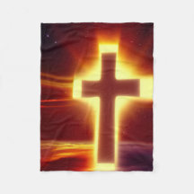 Cruz Brilhante no cobertor de Fundo Vermelho