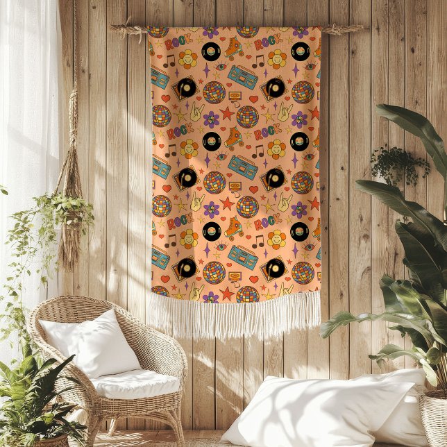 Velo Design de Cobertor Retro Descolado com Pastéis da  (Trendy Pastel Throw Retro Groovy Blanket Design)