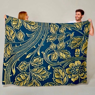 Velo Elegância Flor de Ouro - Cobertor de Fleece