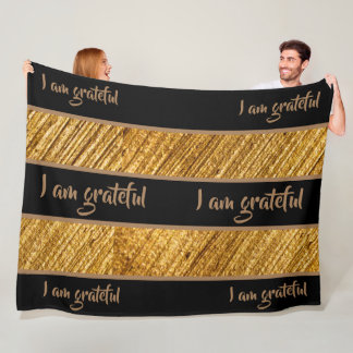 Velo Eu sou Cobertor de Fleece Agradecido Dourado Marro