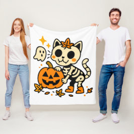 Velo Gato Esqueleto Fofo com Cobertor de Fleece de Abób