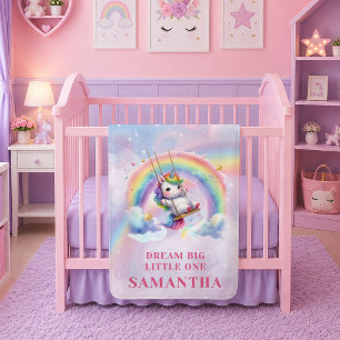 Velo Gif de Cobertor de Bebê de Unicórnio Mágico Pastel
