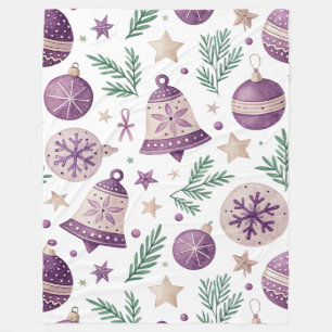 Velo Grande Cobertor de Fleece – Magia de Natal Roxa