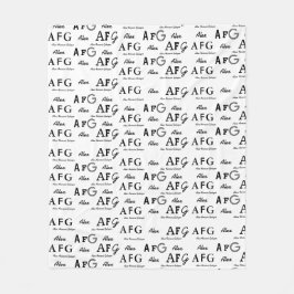 Velo legal cobertor branco com padrão de nomes pretos