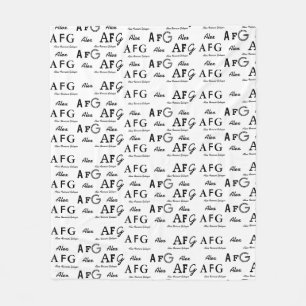 Velo legal cobertor branco com padrão de nomes pretos