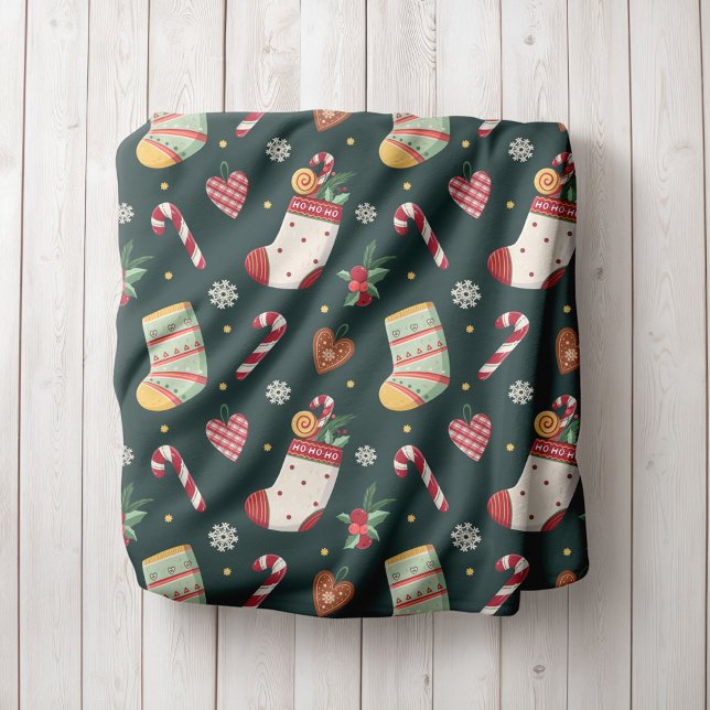 Velo Meias de Natal Personalizadas Cobertor de Fleece (Criador carregado)