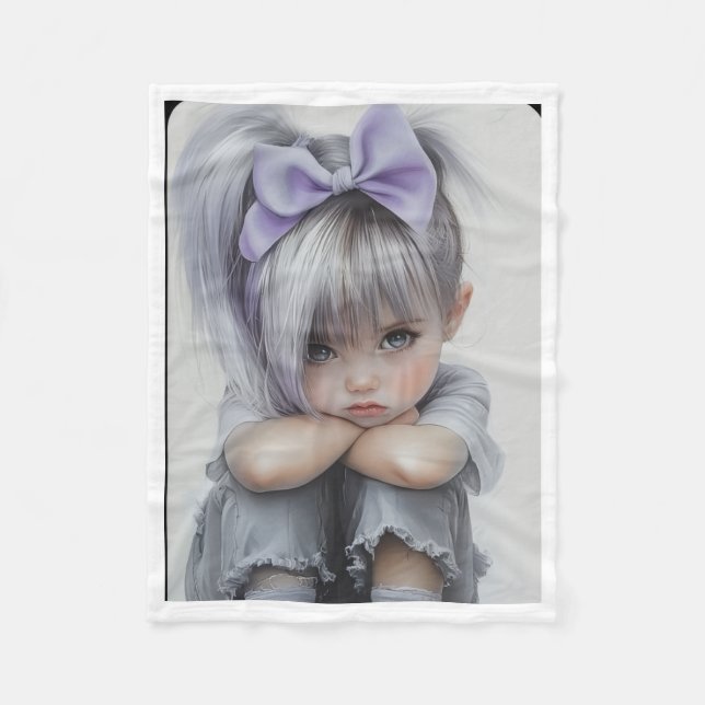 Velo Menina Triste Cobertor de Laço Roxo (Frente)