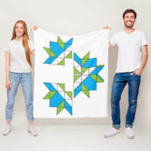 Mosaico Geométrico Abstrato Moderno de Cobertor Az