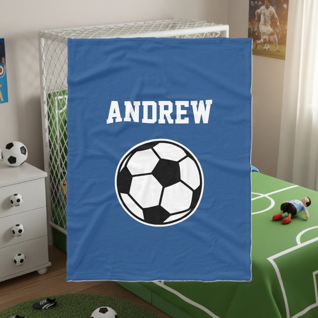 Velo Nome personalizado cobertor de esferas de futebol (soccer fleece blanket)