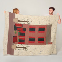 O Cobertor de Fleece com Brownstone e Árvores em V