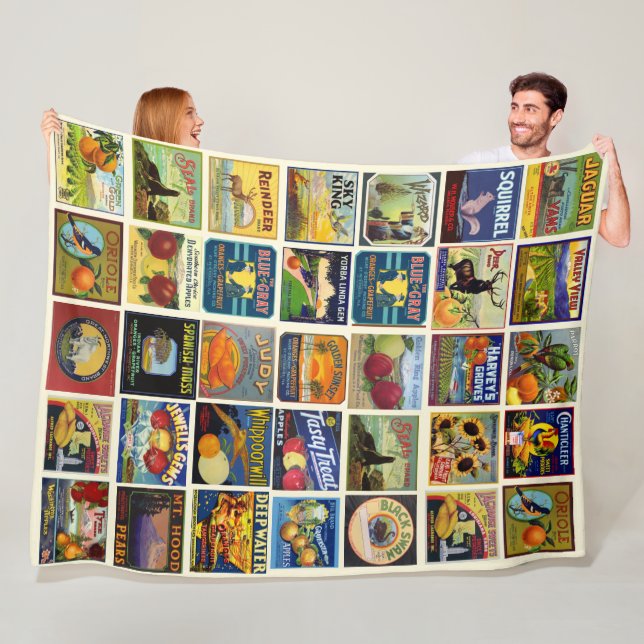 Velo O Cobertor de Fleece de Frutas Patchwork (In Situ)